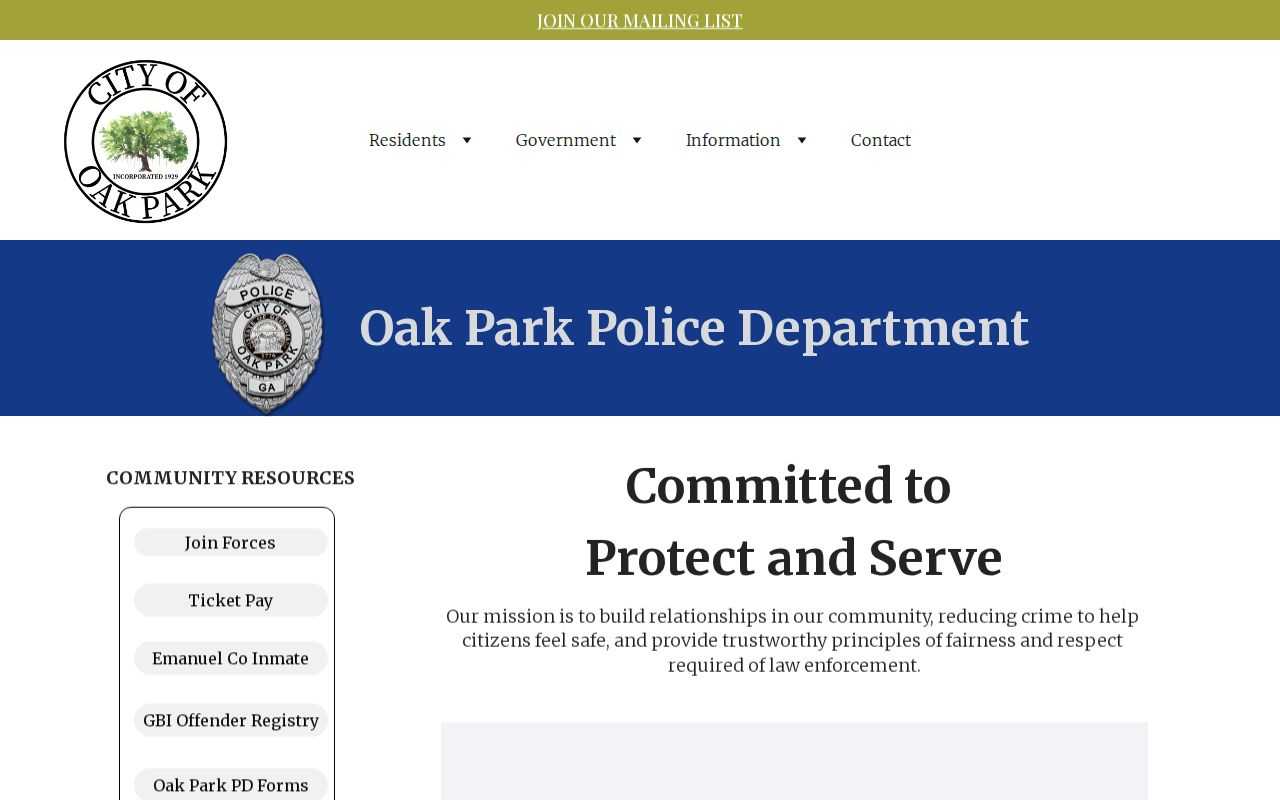 Oak Park Police Department contact and court resource links